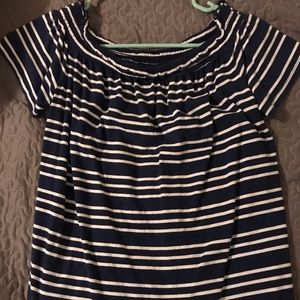 Blue and white blouse